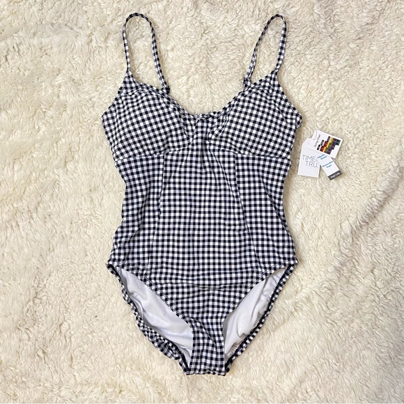 Time and Tru Other - Time and True Gingham High Leg One Piece Size L (12-14) New With Tags